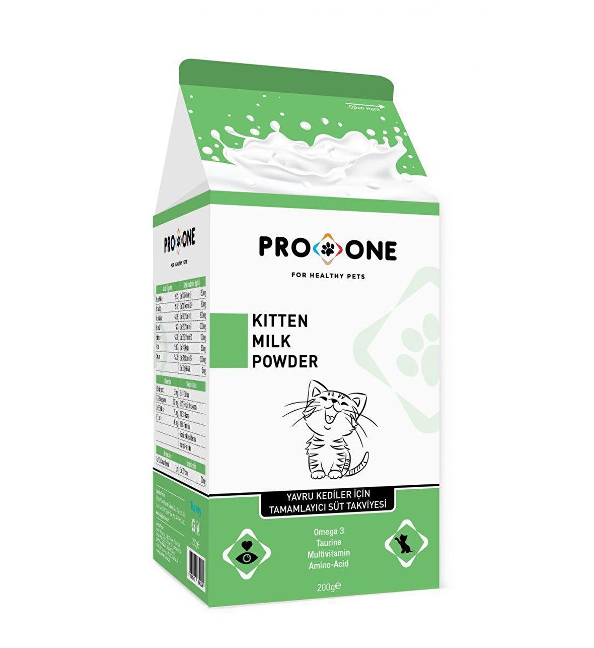 Pro One Feline Kitten Milk Yavru Kedi Süt Tozu 200 Gr