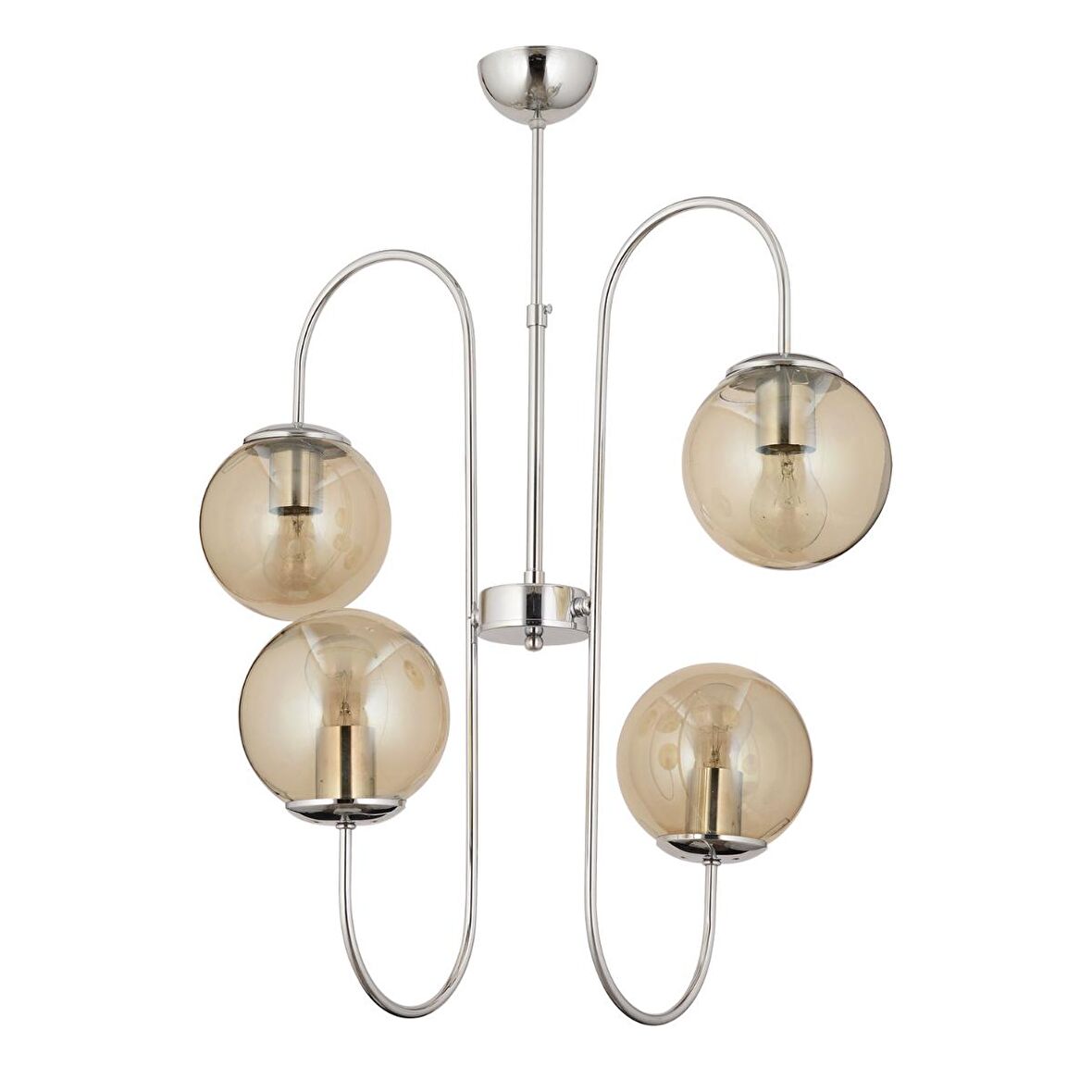 Sosa 4Lü Krom Bal Camlı Modern Genç Odası Cafe Restoran için Uygun Salon Avize 