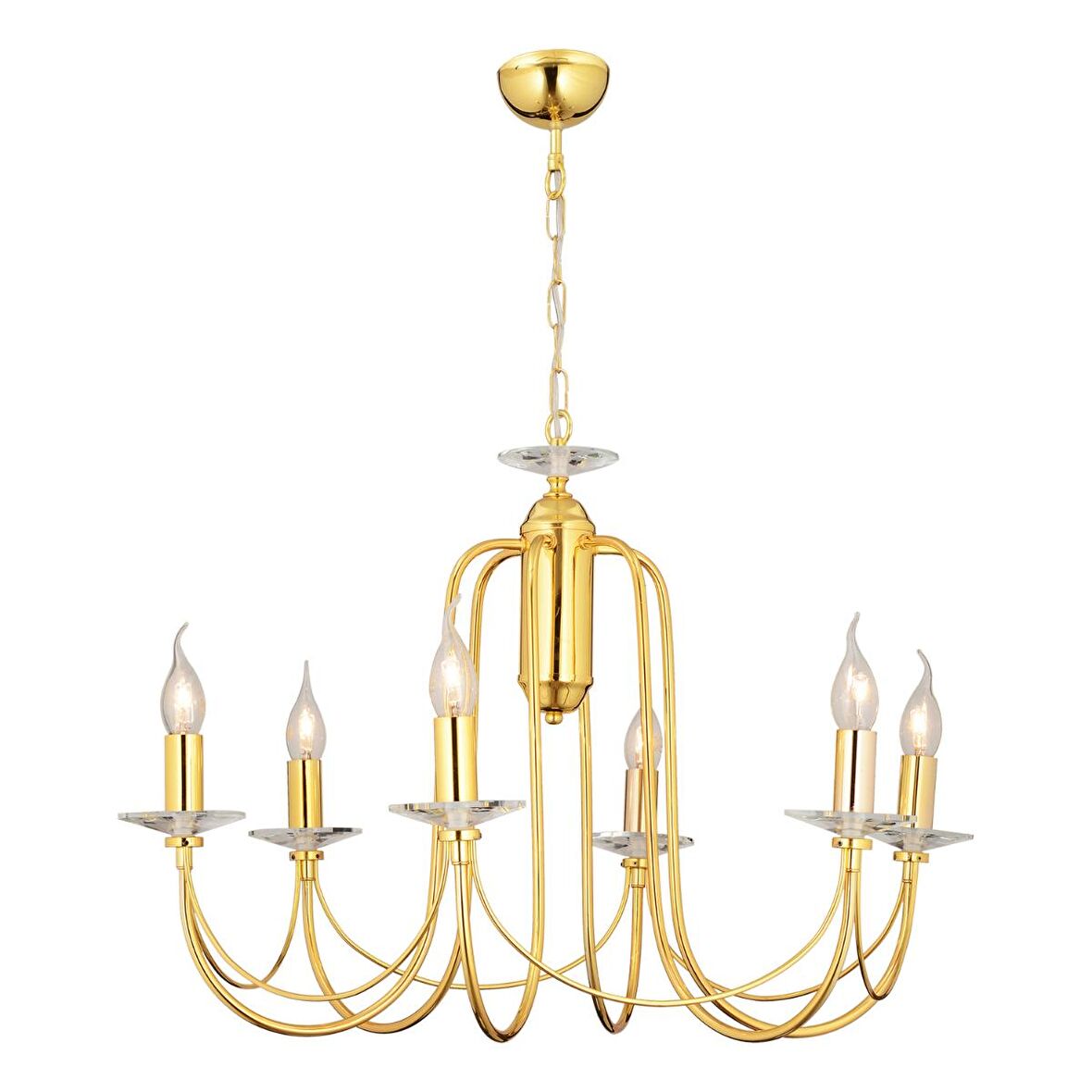 Colmar 6Lı Gold Kaplamalı Modern Yatak odası Salon Avize 