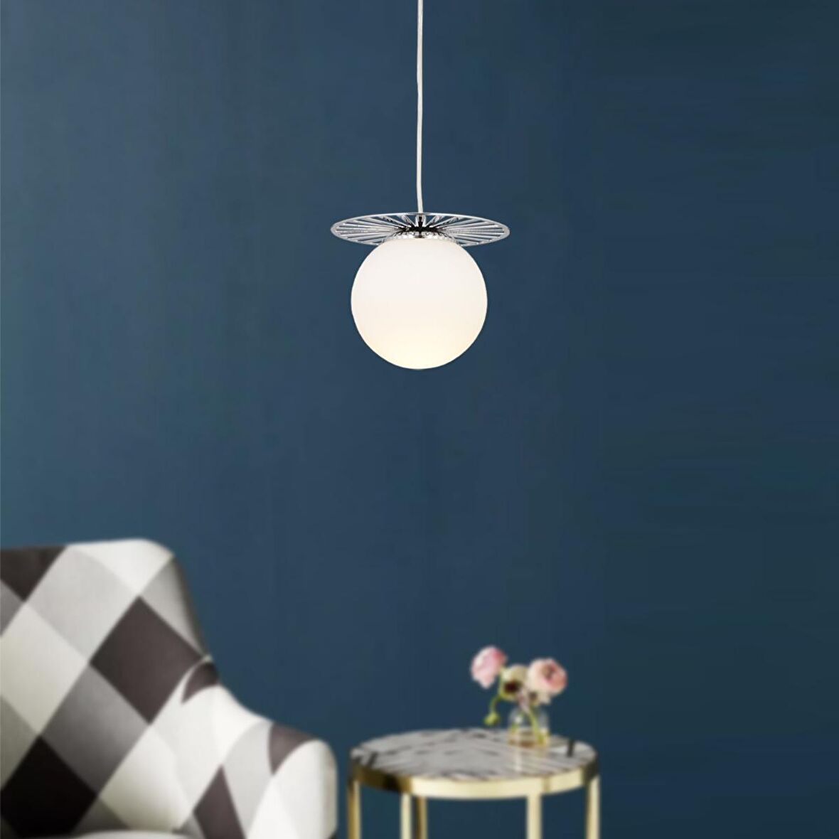 Rakes Krom Tekli Modern Sarkıt Mutfak Salon Avize 