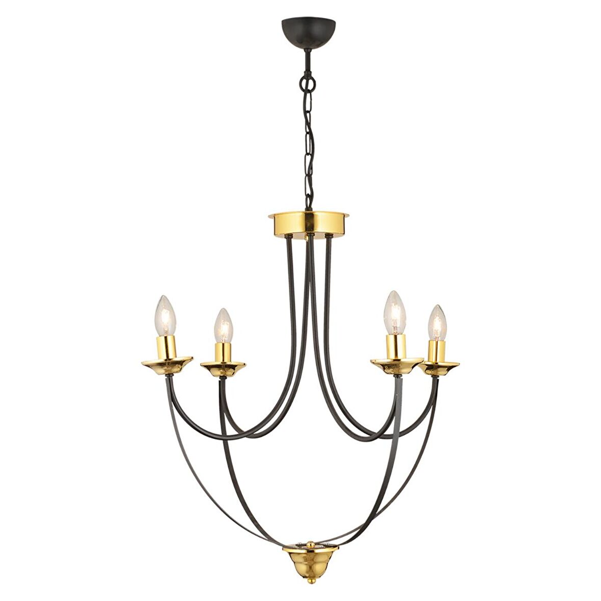 Obito 4Lü Siyah Gold Modern Sarkıt Yatak odası Retro Salon Avize 