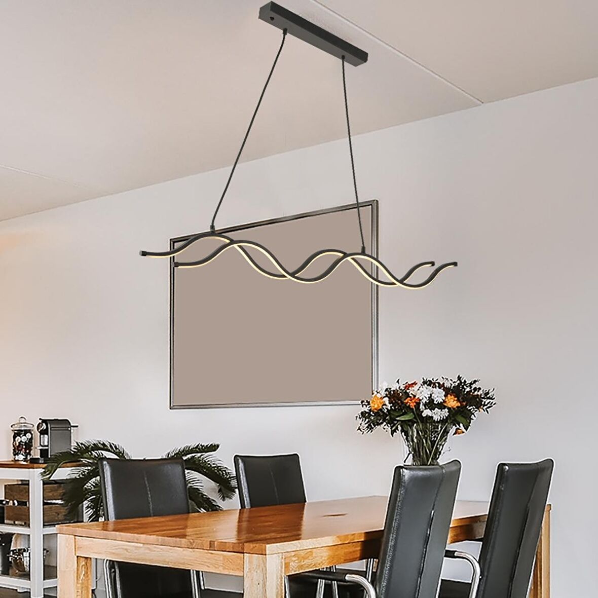 Barciella 2Li Siyah 48 Watt 3 Renkli Modern Mutfak Banyo Mutfak Led Salon Avize