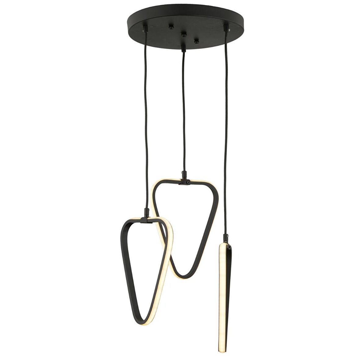 Vekmo 3Lü Siyah  55 Watt 3 Renkli Modern Mutfak Banyo Mutfak Led Salon Avize