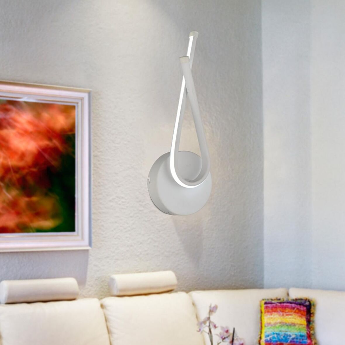 Apliqa Pedra Metal Modern Salon - Yatak Odası Duvar Beyaz Aplik 