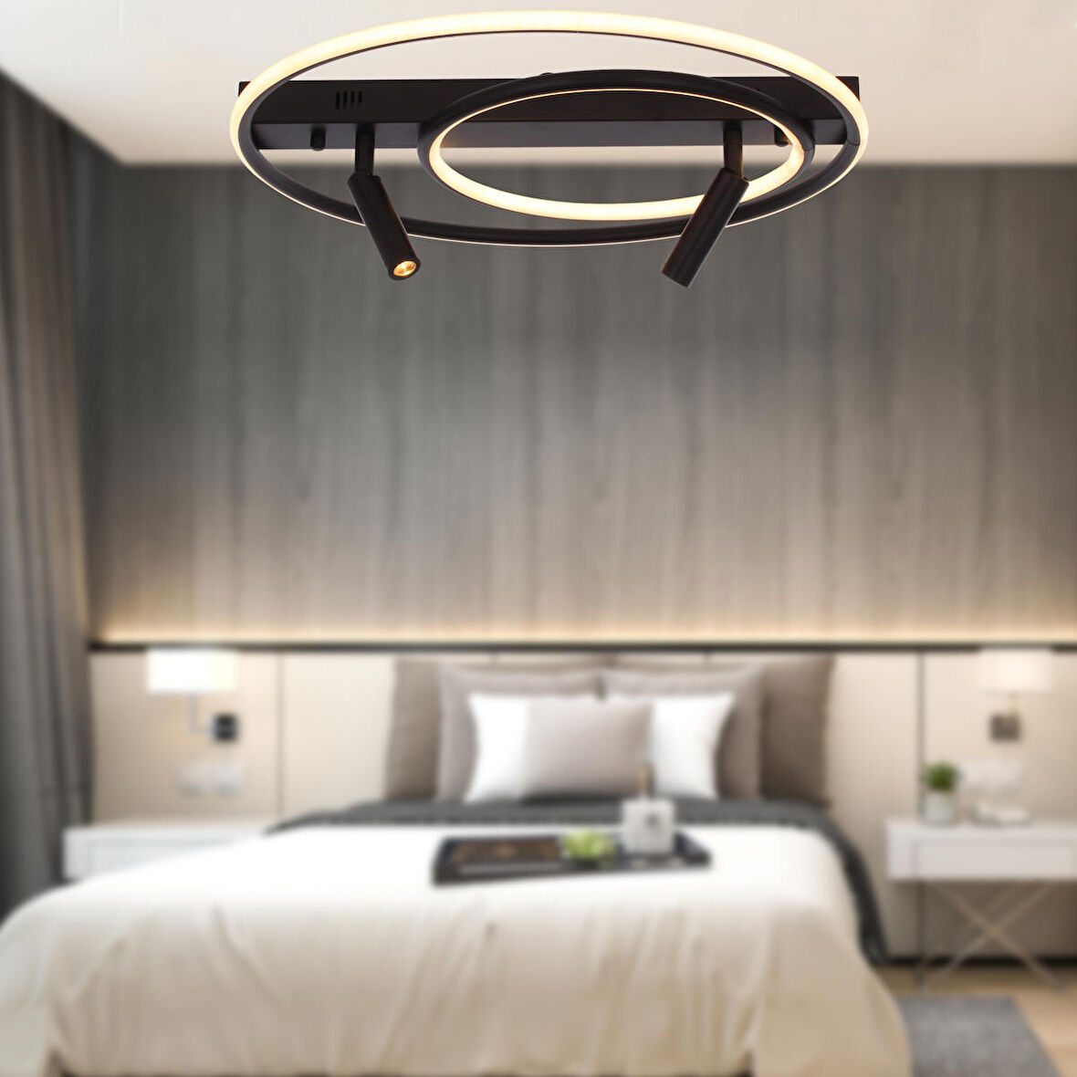 Steve Mat Siyah Boyalı 50 Watt 300K Spot Salon Mutfak Genç Odası Ledli Avize