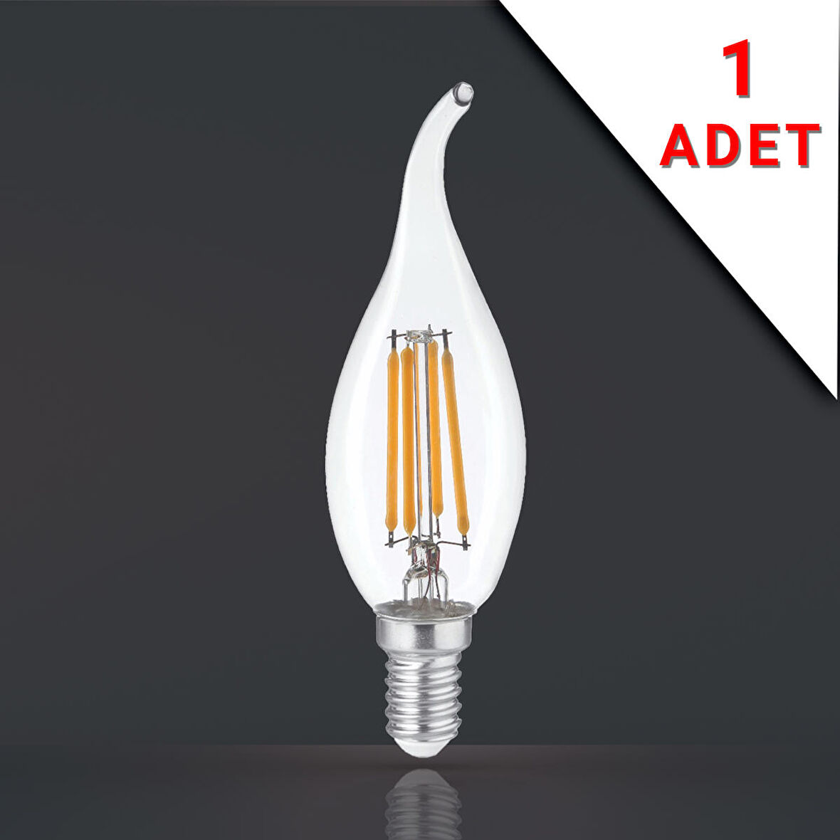 KIVRIK UÇLU FİLAMANLI E14 RUSTİK AMPUL 6 WATT 3000K GÜN IŞIĞI T35 