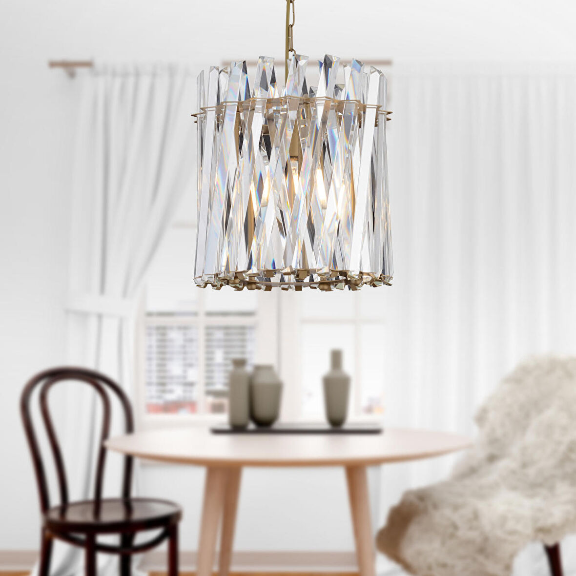 Saucer 25'Lik Eskitme Yemek Masası Üstü, Oturma Odası, Salon Avize
