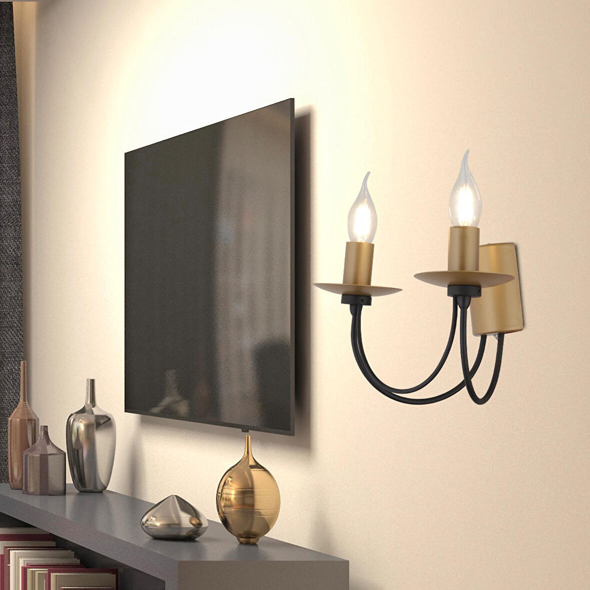 Apliqa Joyce Metal Modern İç Mekan Yatak Başı Siyah Aplik 