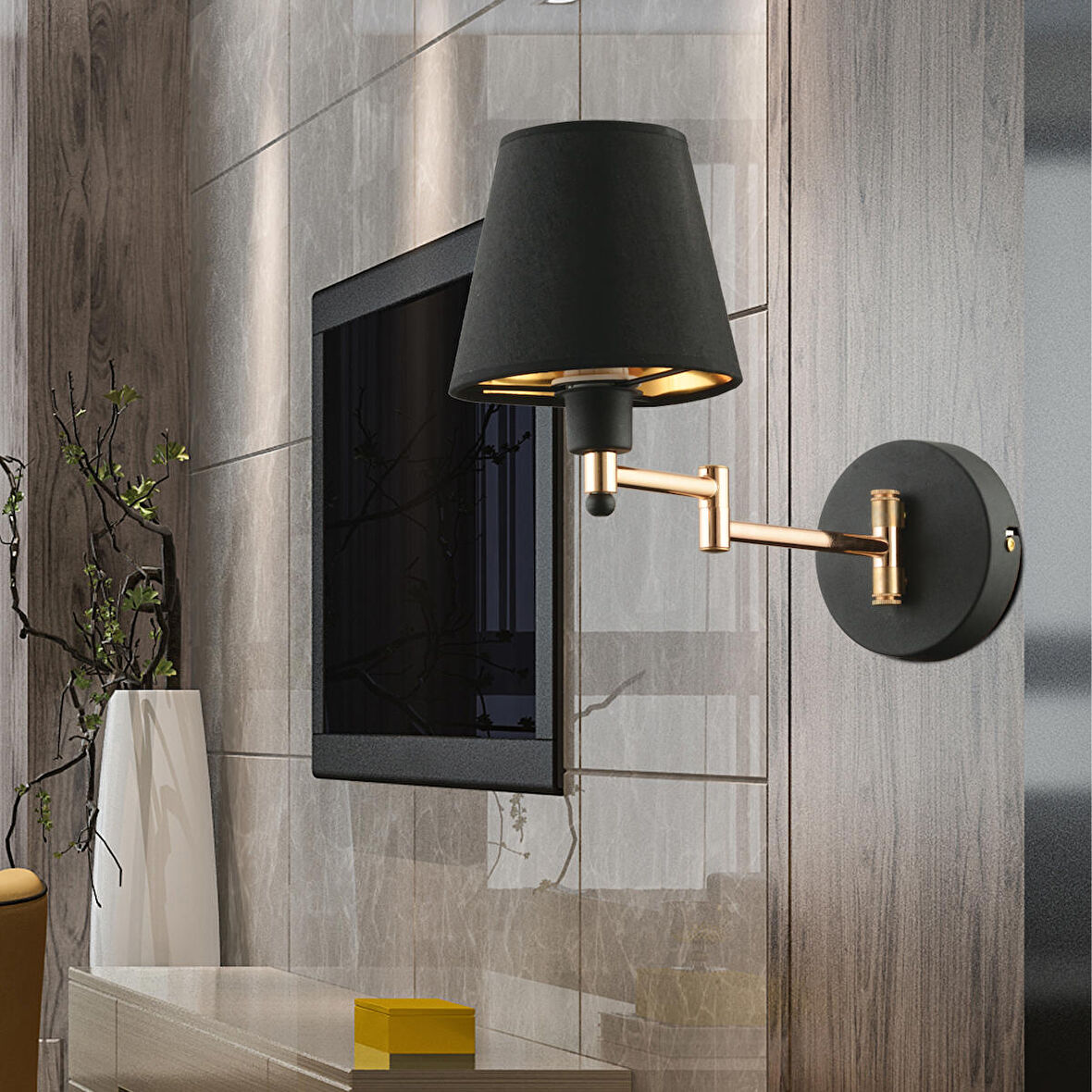 Apliqa Lona Metal Modern Koridor Duvar Bakır Aplik 