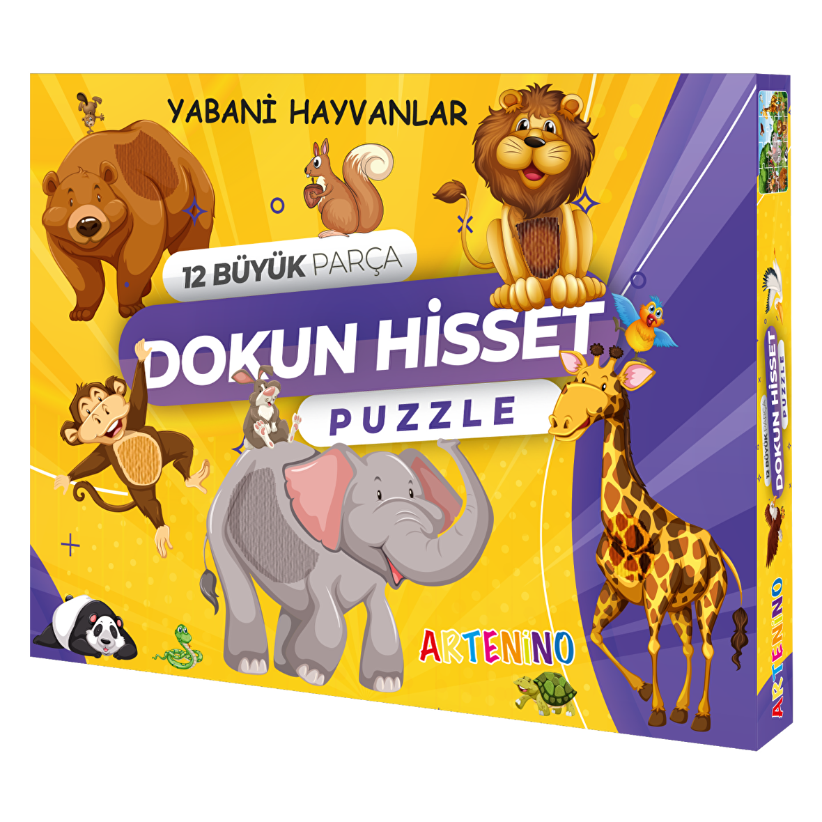 Artenino Yabani Hayvanları 12 Büyük Parça Dokun Hisset Puzzle