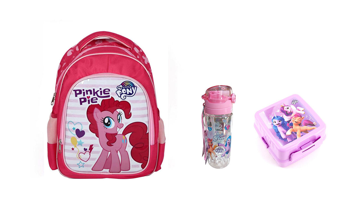 MY LITTLE PONY İLKOKUL SIRT ÇANTASI PINKIE PIE ,Matara ve Beslenme Kabı