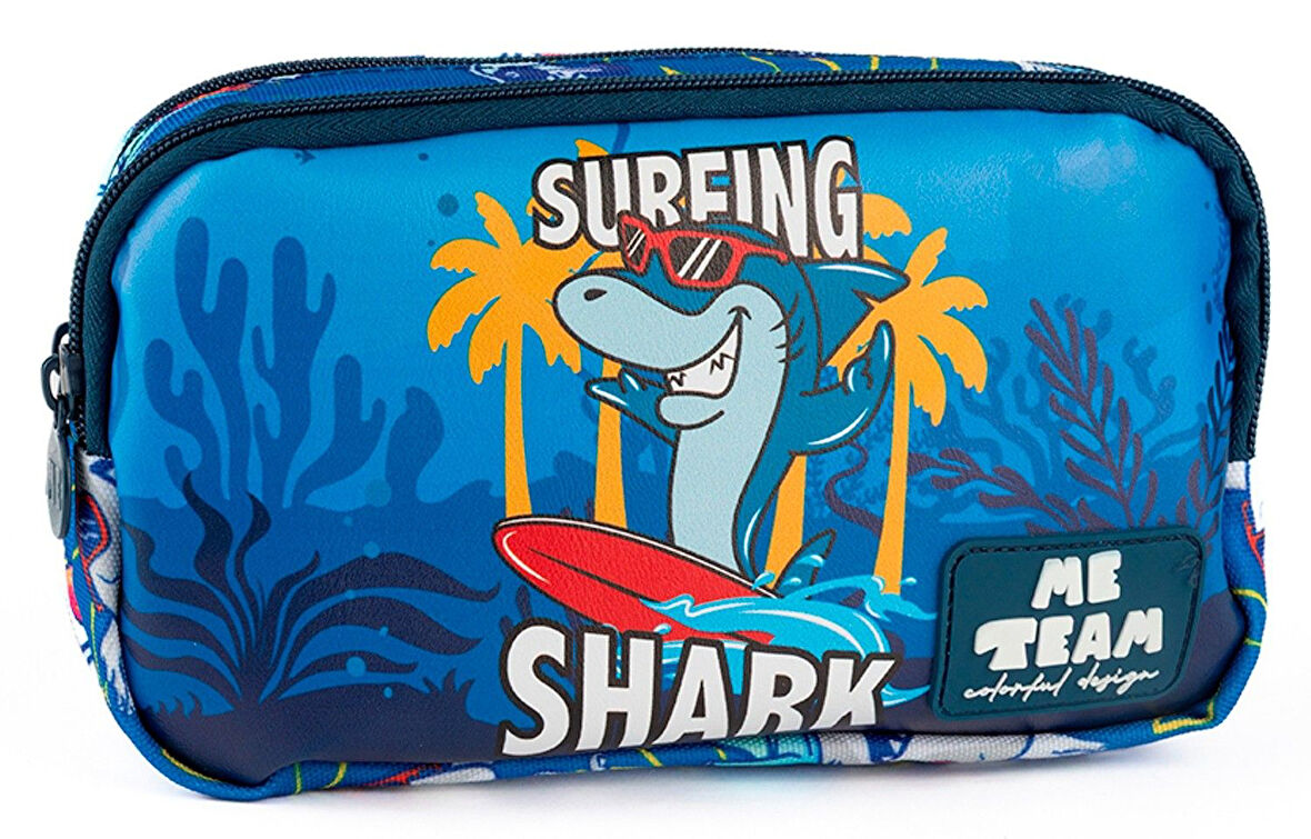 Me Team İki Bölmeli Shark/Köpekbalığı Baskılı Erkek Çocuk Kalem Çantası - 25188