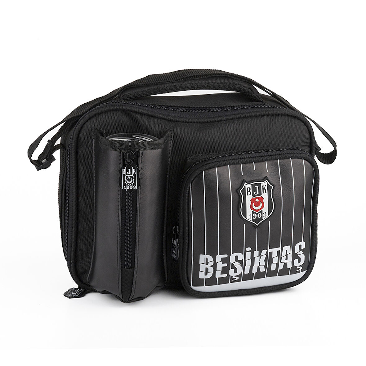 Beşiktaş Lisanslı Logolu Çubuklu Beslenme Çantası (25354)
