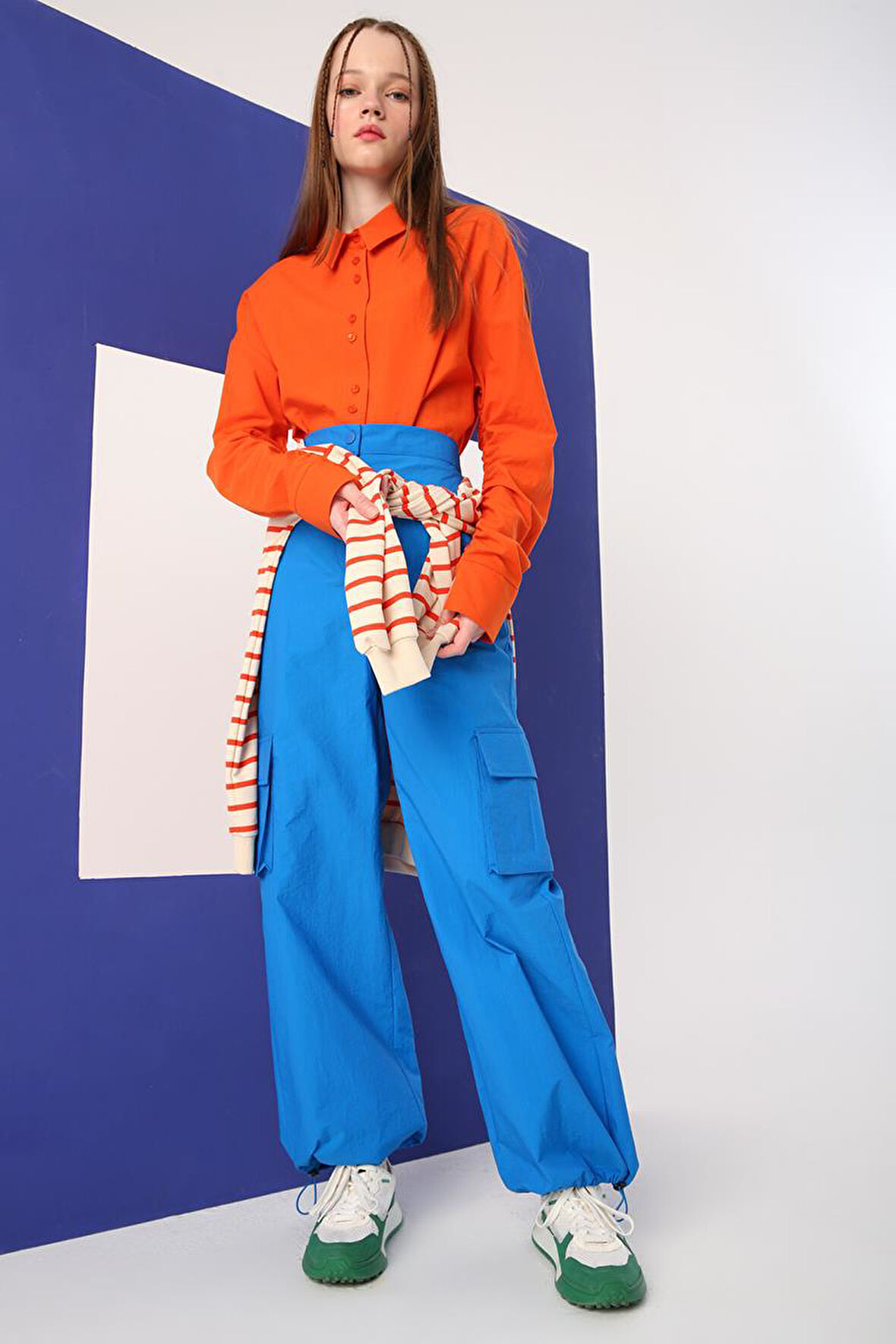 Saks-Kargo Cepli Paçası Büzgülü Paraşüt Pantolon