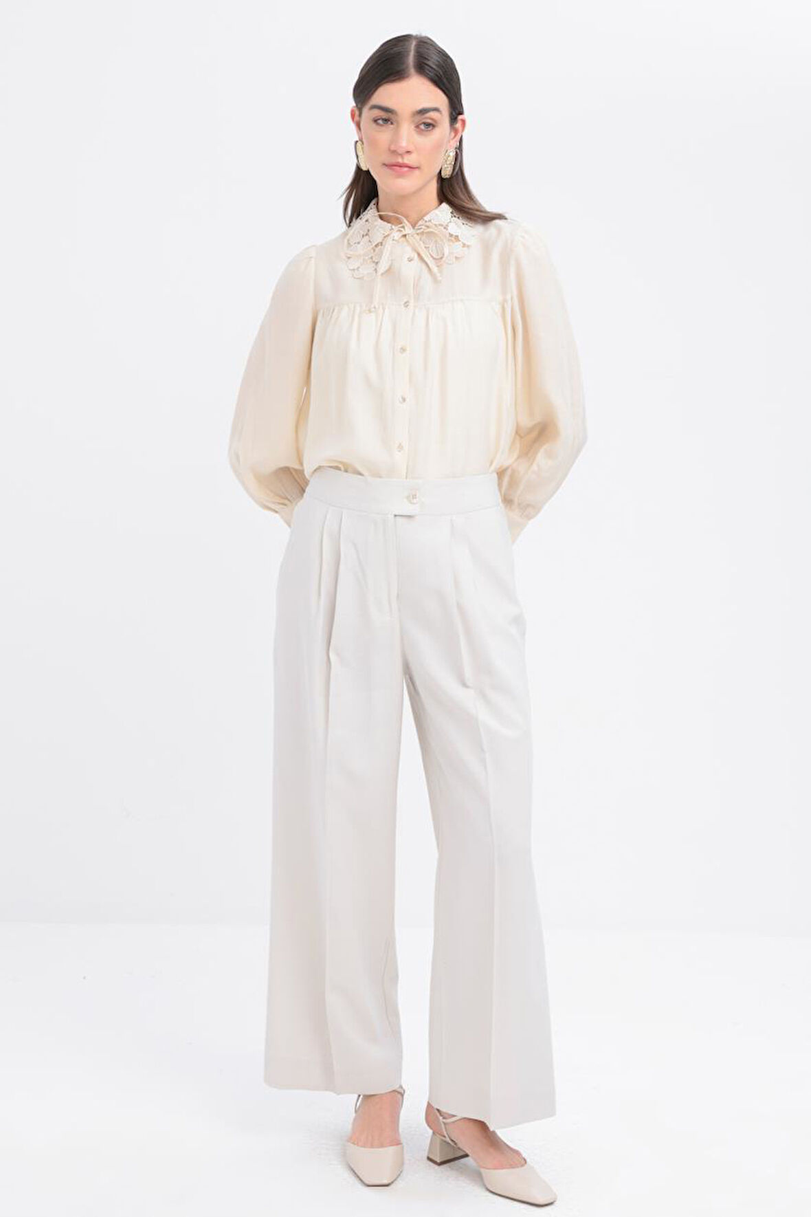 Allday Pileli Geniş Paça Pantolon S77120A0