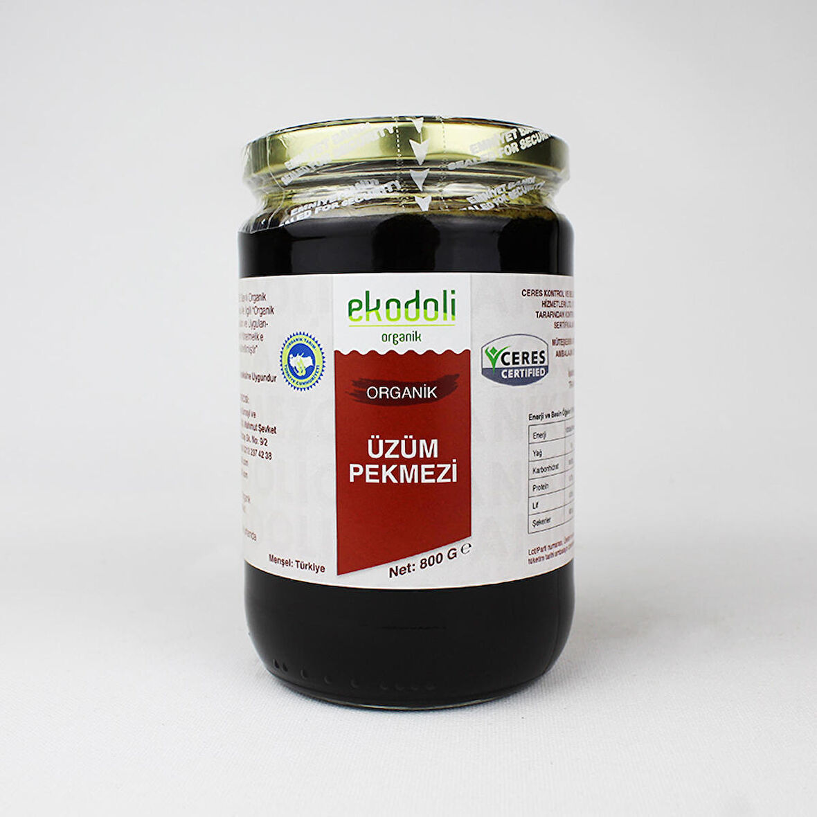 ORGANİK ÜZÜM PEKMEZİ 800 GR