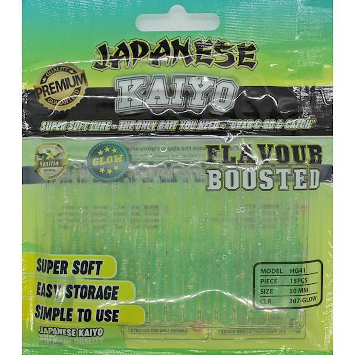 Japanese Kaiyo 5cm Silikon LRF Suni Yem Vanilya Aromalı Fosforlu