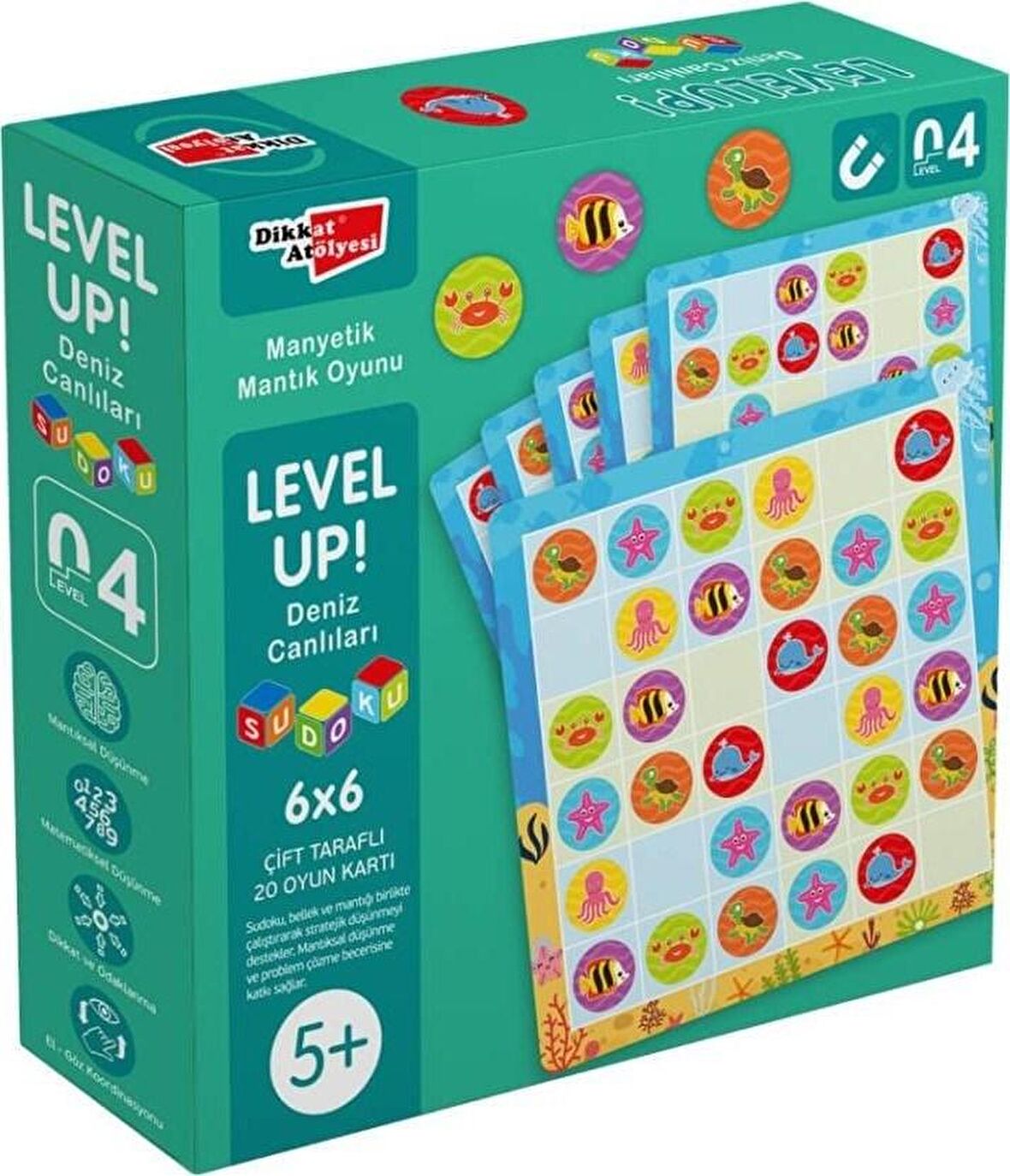 Dikkat Atolyesi Yayınları Levelup! 4 - Deniz Canlıları Sudoku