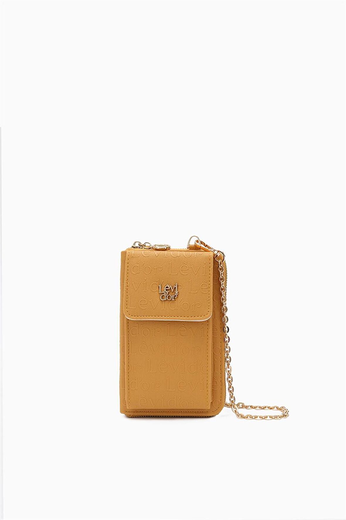 Levidor Hardal Monogram Baskılı Telefon Bölmeli Zincir Askılı Cüzdan