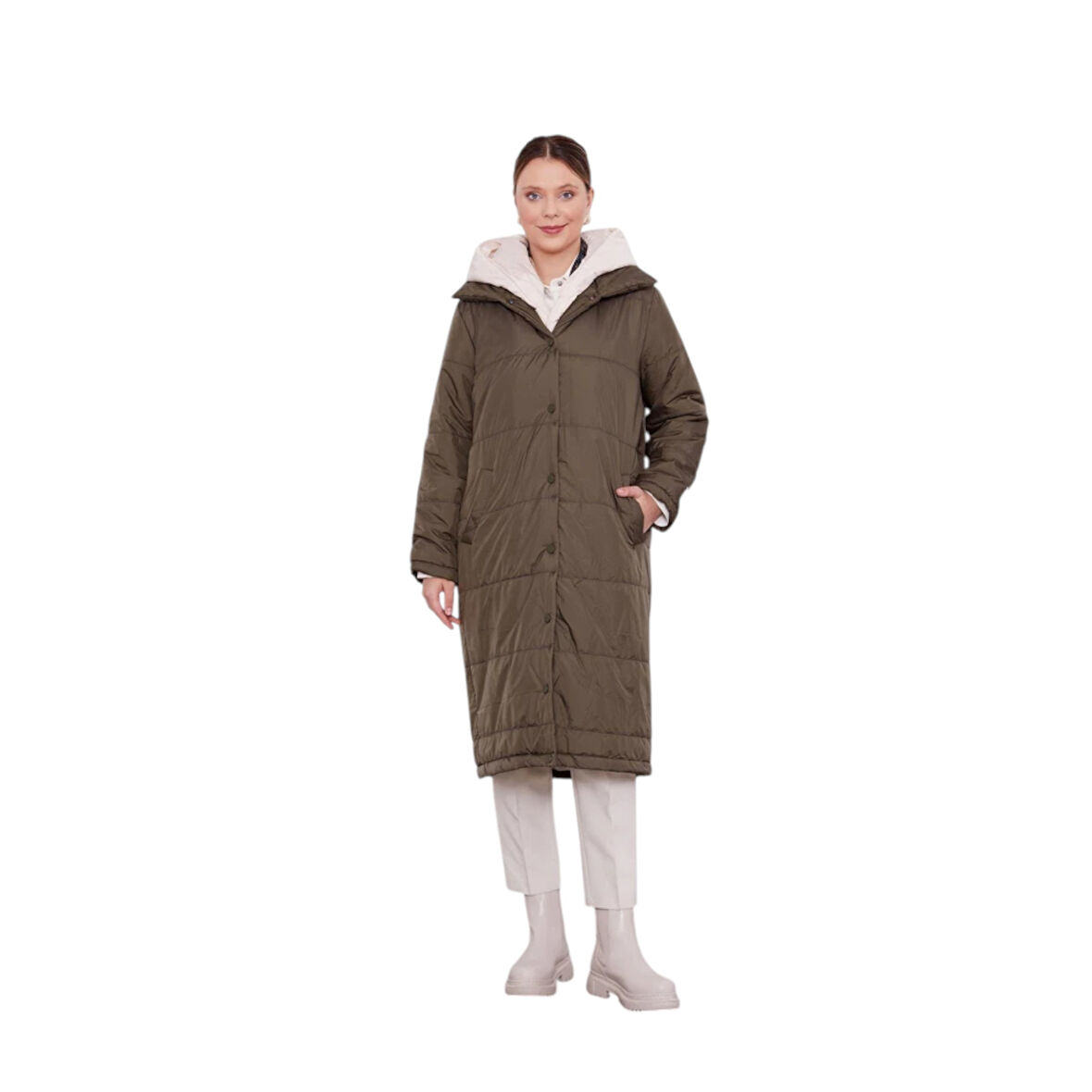 Çift Renk Şişme Mont