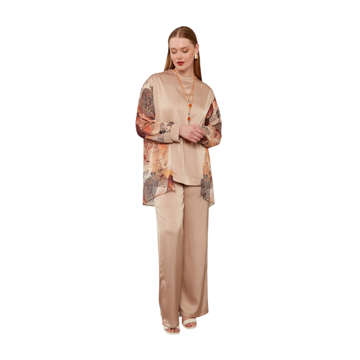 Desenli Şifonlu 2'li Takım