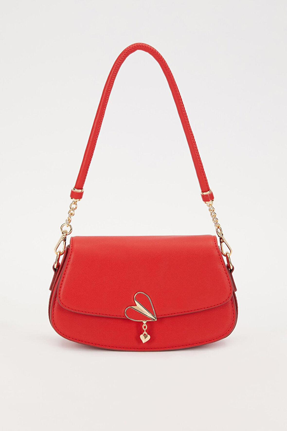 Kırmızı Kalp Aksesuarlı Omuz Çantası-930168