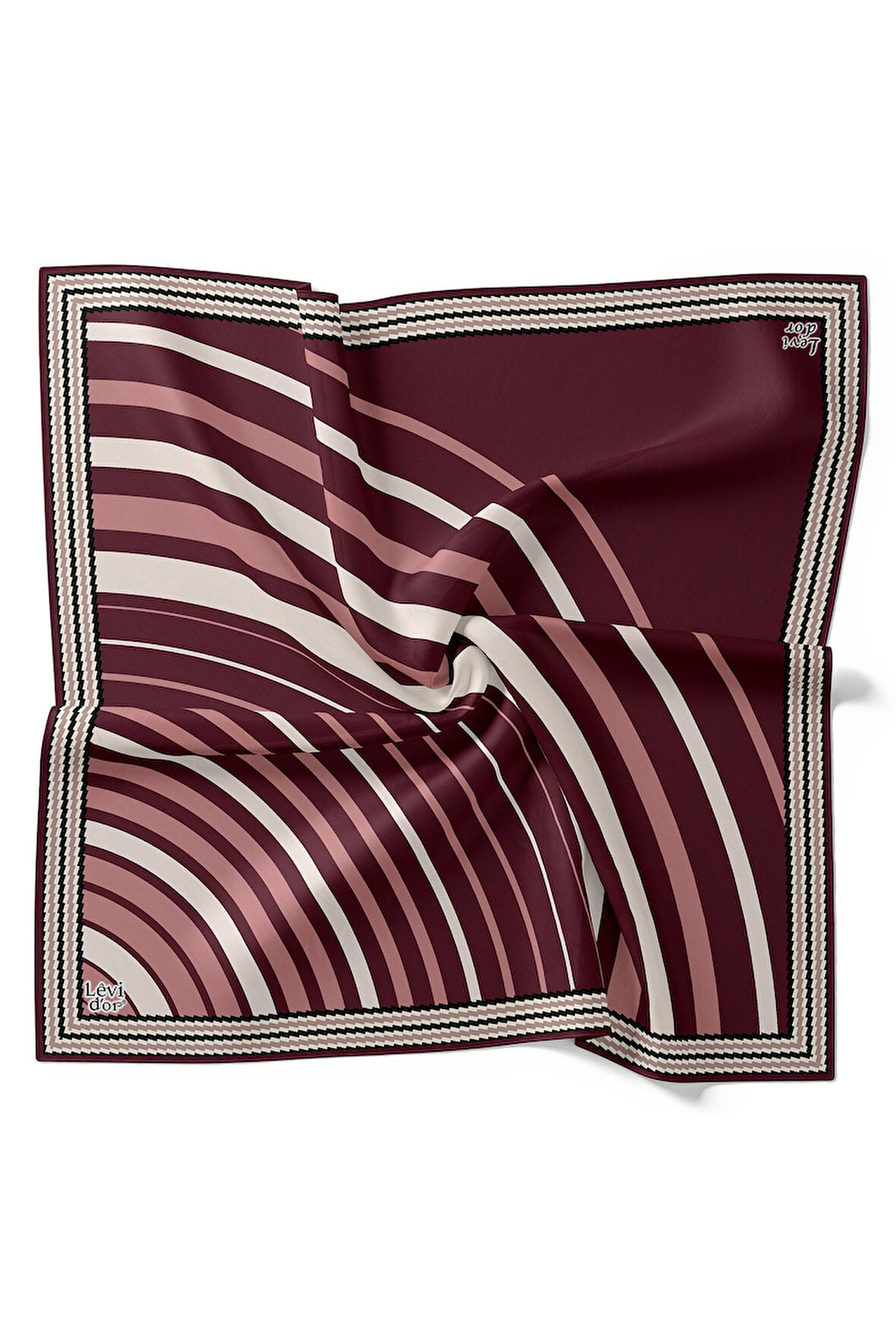 Mürdüm Yarım Daire Twill İpek Eşarp