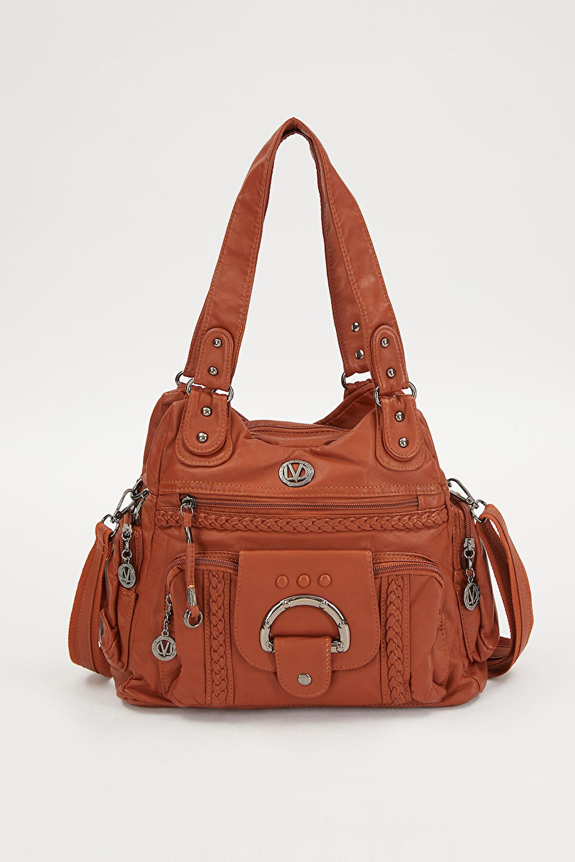 Taba Örgü Detaylı Omuz Çantası