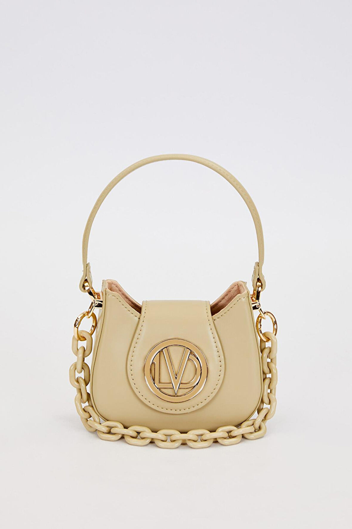 Logolu, Mini Boy, Zincir Detaylı, Uzun Askılı, Kadın Şık El Çantası 930346 Yeşil