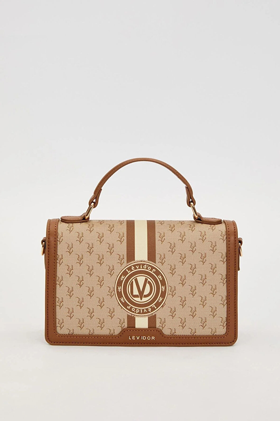 Camel Logolu Monogram Desen El Çantası