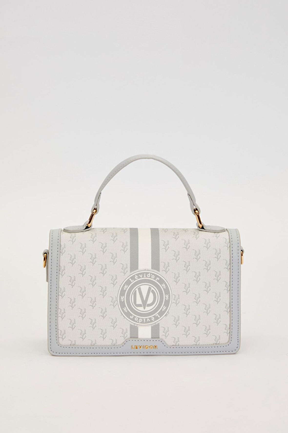Gri Logolu Monogram Desen El Çantası