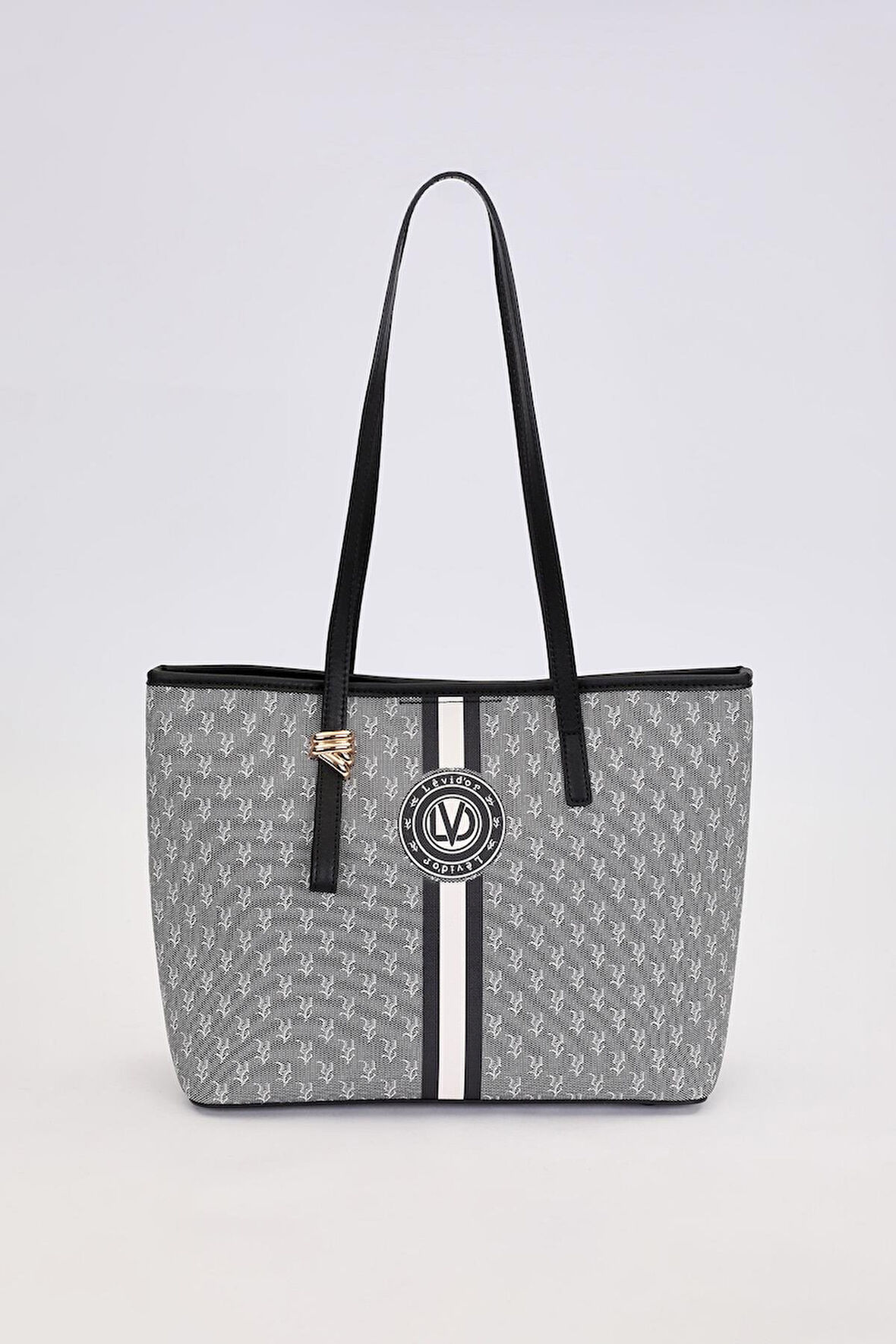 Siyah Gold Akseusar Detaylı Omuz Çantası