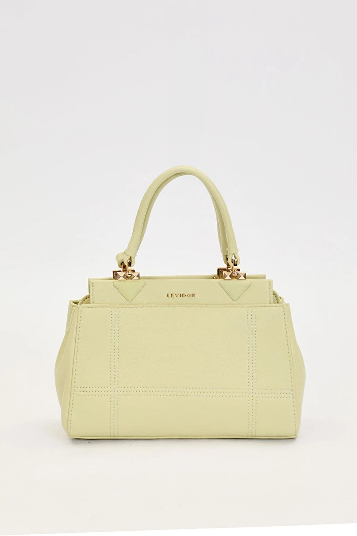 Yeşil Şerit Dikiş Model El Çantası