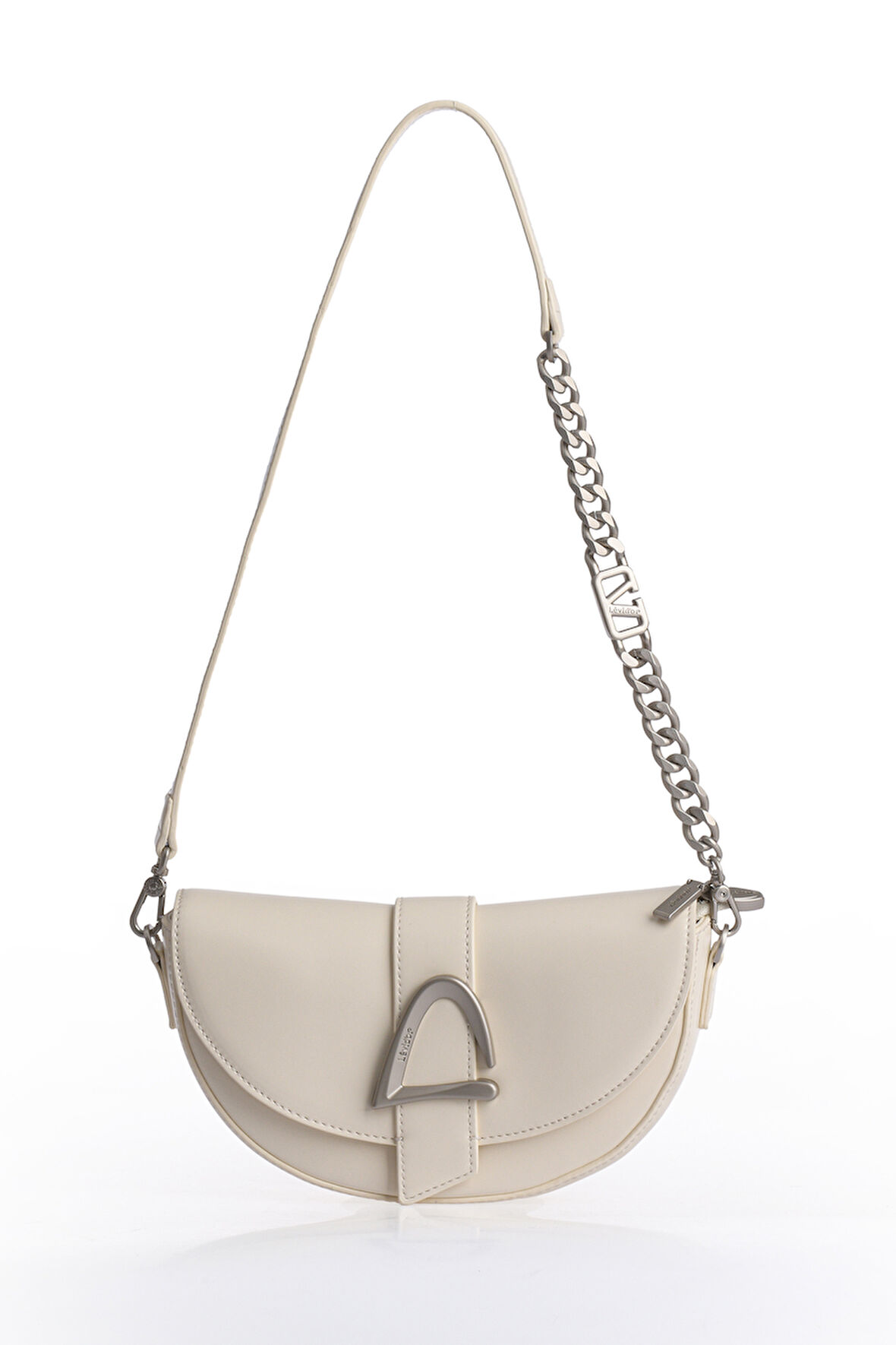 Asimetrik Tasarım, Zincir Ve Logo Detaylı Şık Kadın Omuz Çantası 930373 A.Sarı