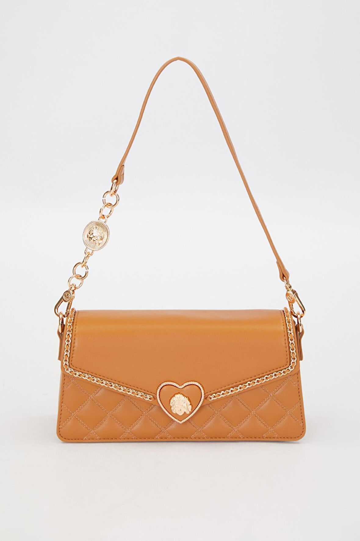 Premium Kalp Toka Detay Omuz Çantası Kahve 930388