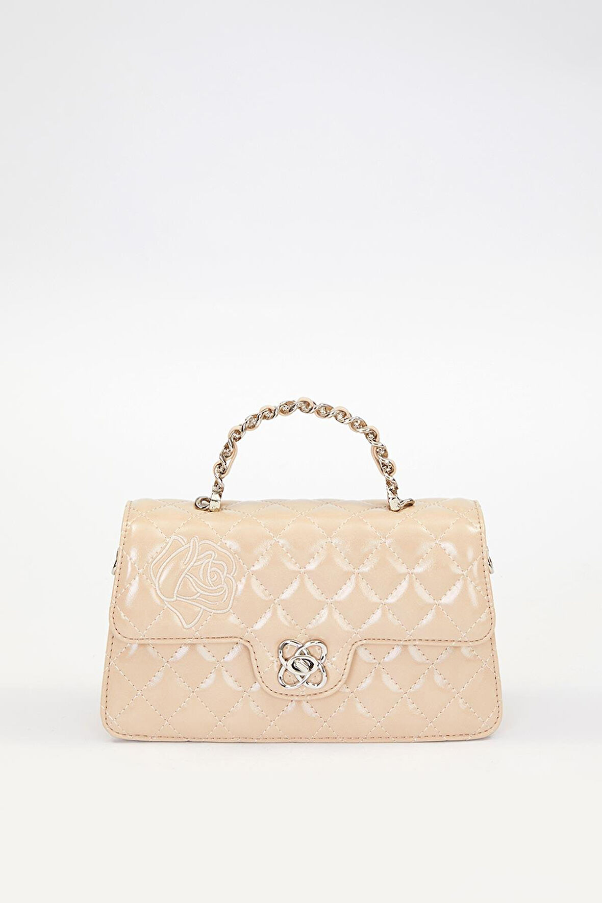 Vizon Gül Baskılı El Çantası