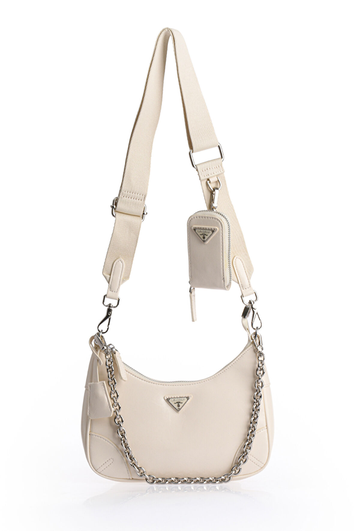 Küçük Ve Şık Premium Kalite Uzun Askılı Kadın Omuz Çantası 930420 Beyaz