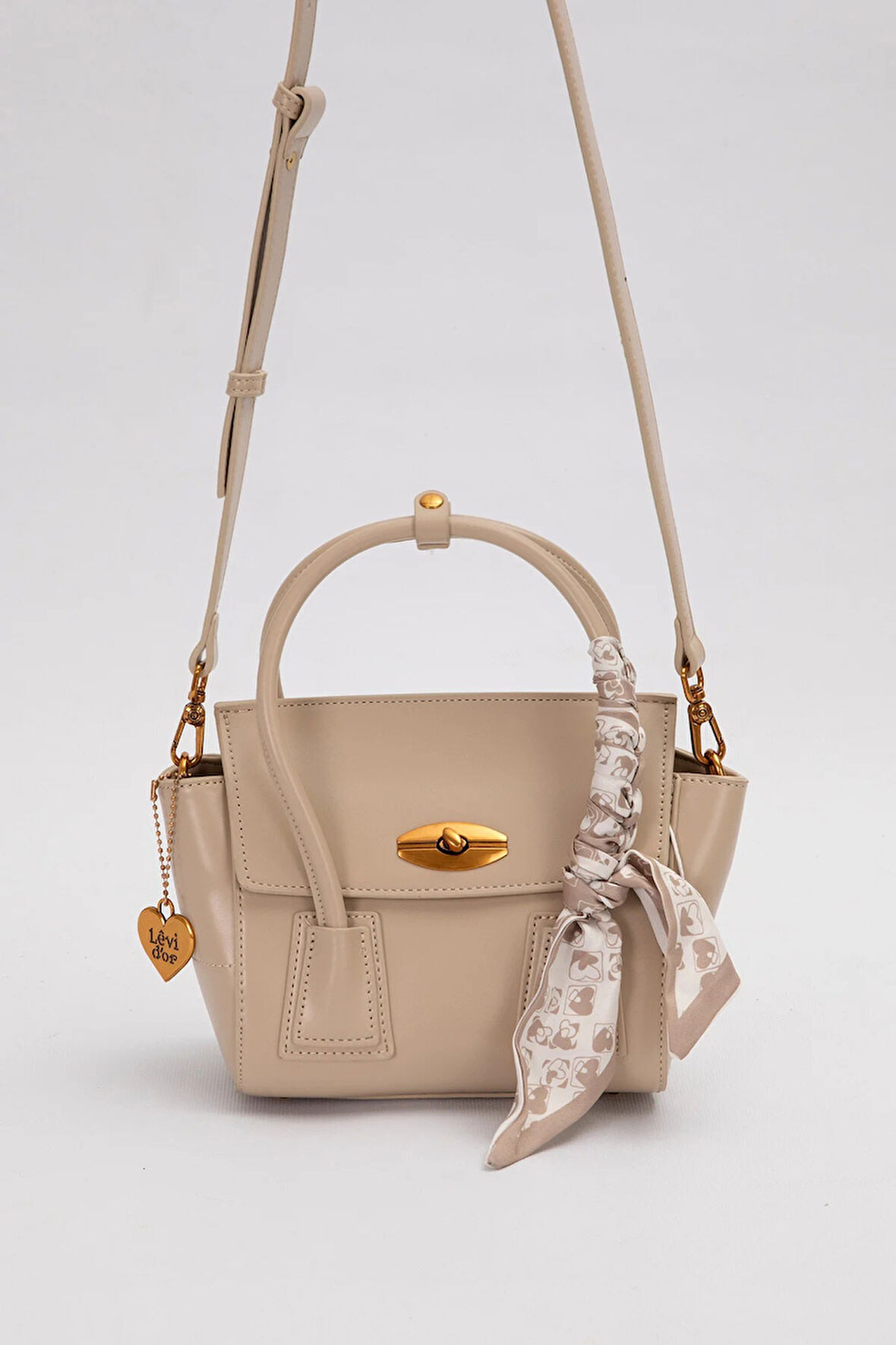 Küçük Ve Şık  Uzun Askılı Kadın Omuz Ve El Çantası 930459 Vizon