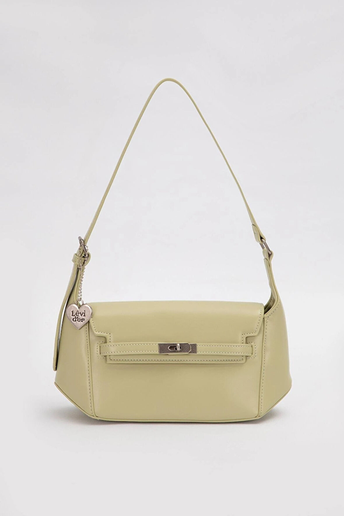 Yeşil Kalp Aksesuar Detaylı Omuz Çantası