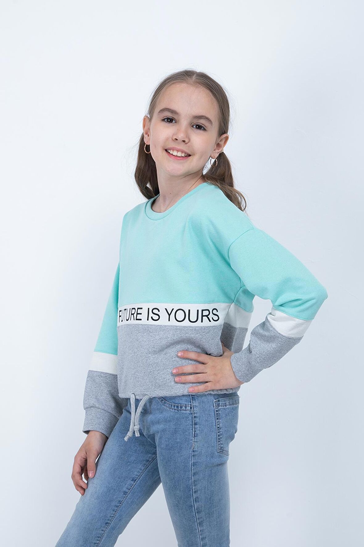 Kız Çocuk Baskılı Sweatshirt