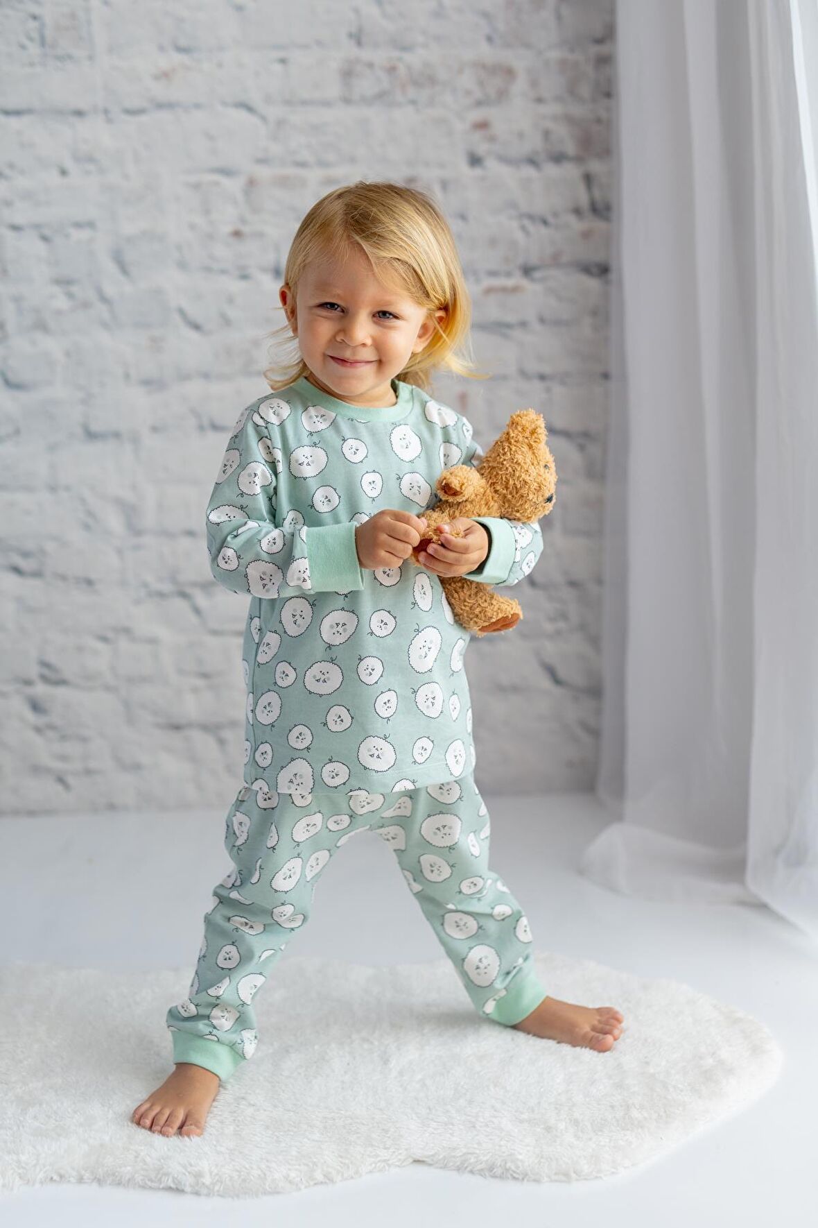 Unisex Bebek Desenli Pijama Takımı