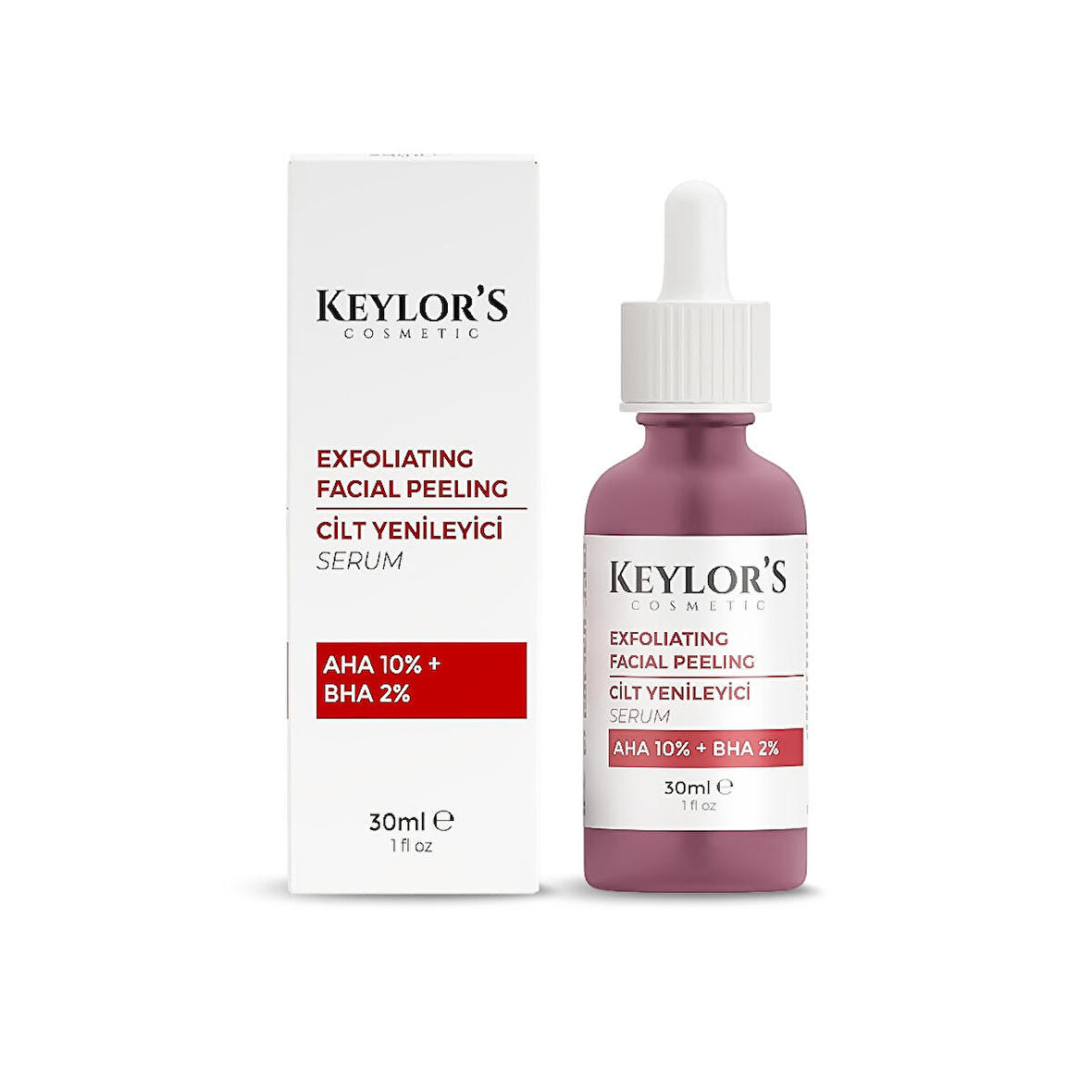 Kırmızı Peeling Aha & Bha Canlandırıcı & Cilt Tonu Eşitleyici Cilt Serumu 30 Ml ( Aha 10% + Bha 2% )