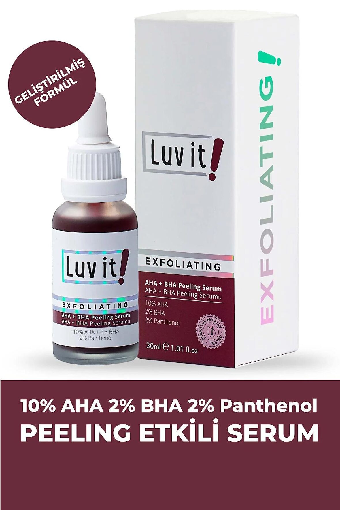 Luv it!Canlandırıcı Ve Cilt Tonu Eşitleyici Aha Bha Peeling Serum 30ml