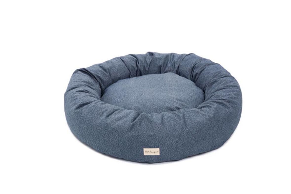 Pet Comfort Üstü Açık Tüy Tutmaz Mavi Büyük Irk Köpek Yatağı