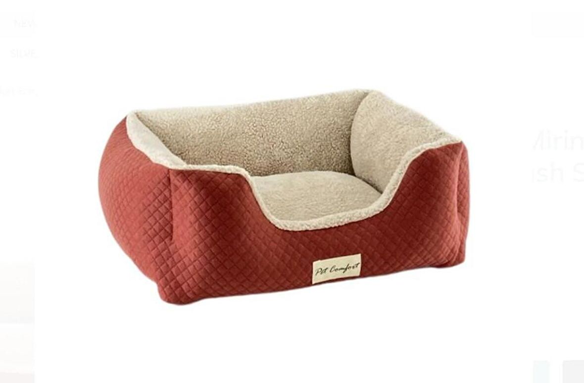 Pet Comfort Peluş Kaymaz Taban Ekru - Tarçın Küçük Irk Köpek Yatağı