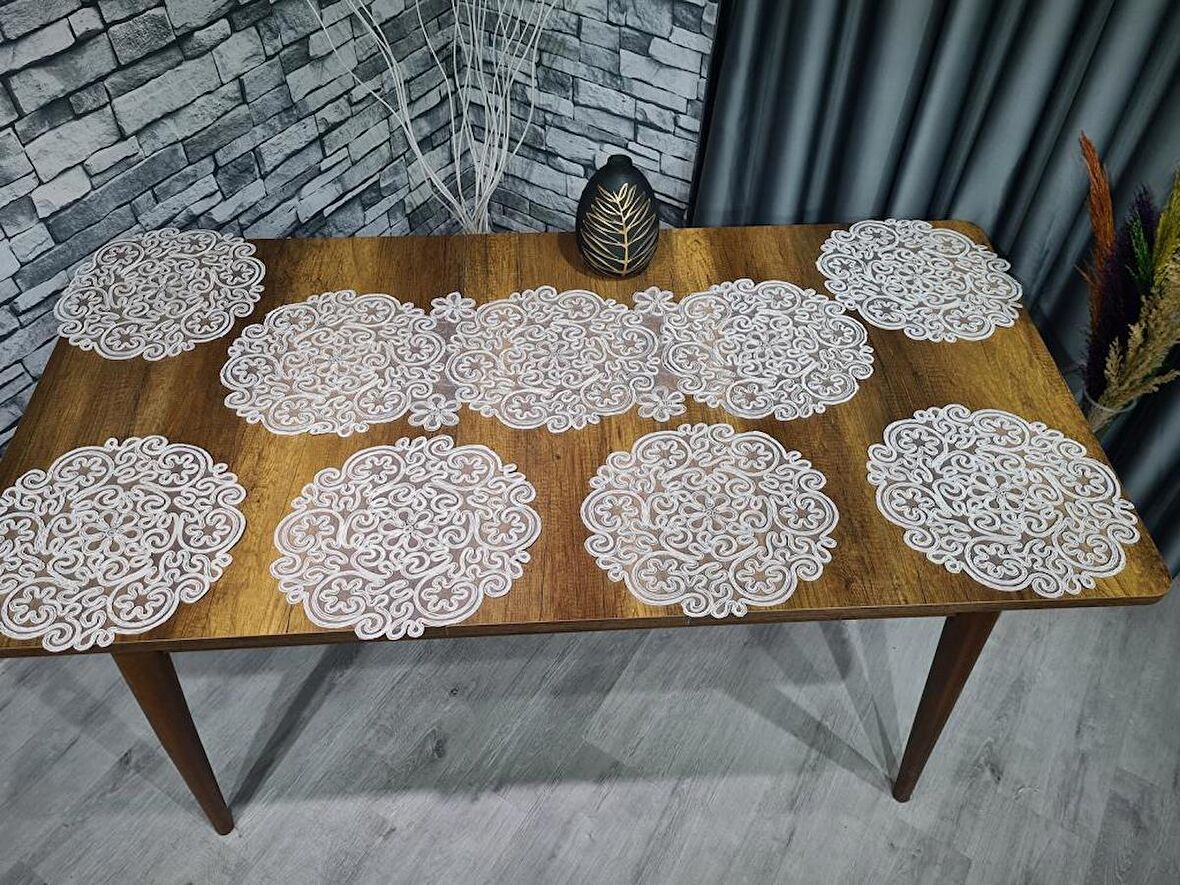 Violet Kordone 7 Parça Yemek Takımı Krem