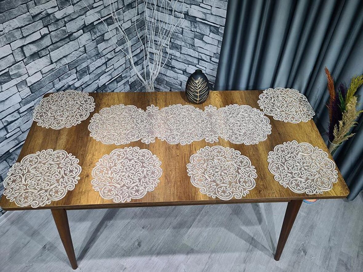 Violet Kordone 7 Parça Yemek Takımı Cappucino