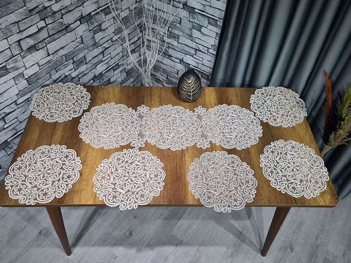 Violet Kordone 7 Parça Yemek Takımı Krem Gold