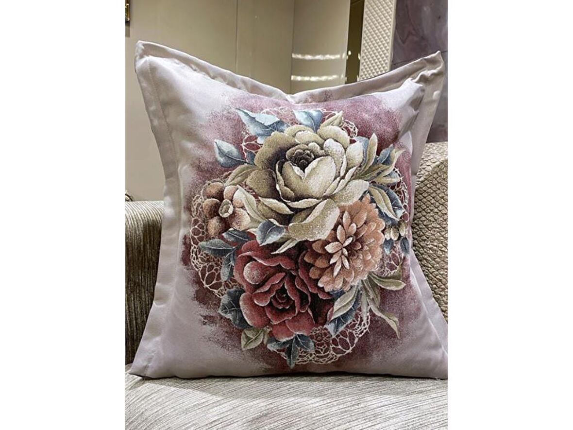 Çeyiz Diyarı Goblen Lüx 2 Li Kırlent Kılıfı Lila