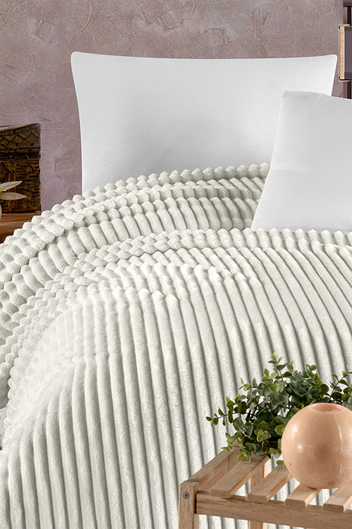 Pierre Cardin Super Soft Battaniye Tek Kişilik Line Şampanya